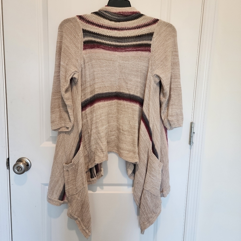 TORRID Multi-Color Striped Open-Front Waterfall Knit Cardigan Women's 1X Layer - Picture 7 of 13